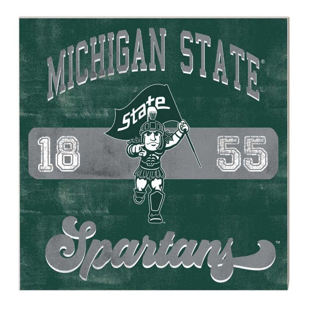 Alumni Hall Spartans Michigan State 10 X10 Retro Team Mascot Sign