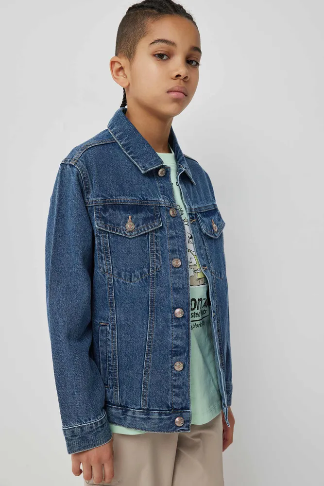 Kids oversized on sale denim jacket
