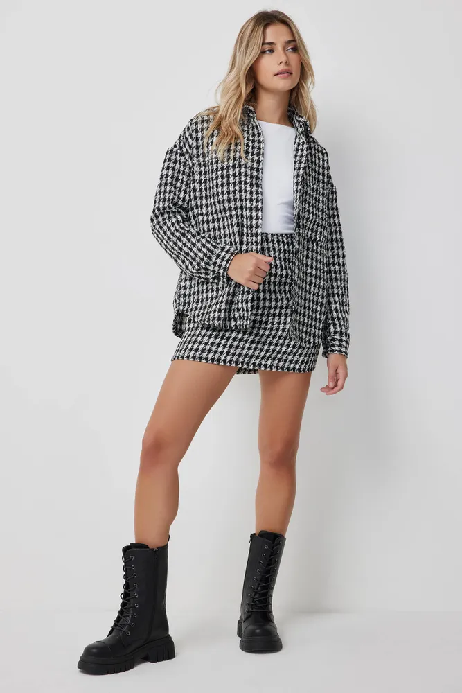 Ardene Mini Tweed Skirt in Black Size Polyester Southcentre Mall