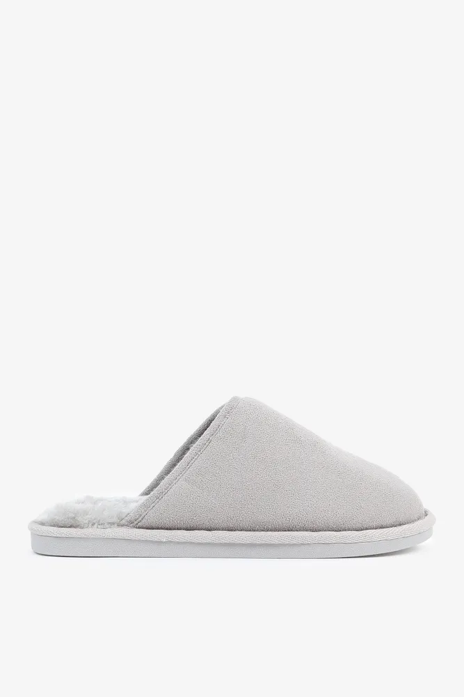 Ardene Classic Mule Slippers in Light Grey Size Rubber
