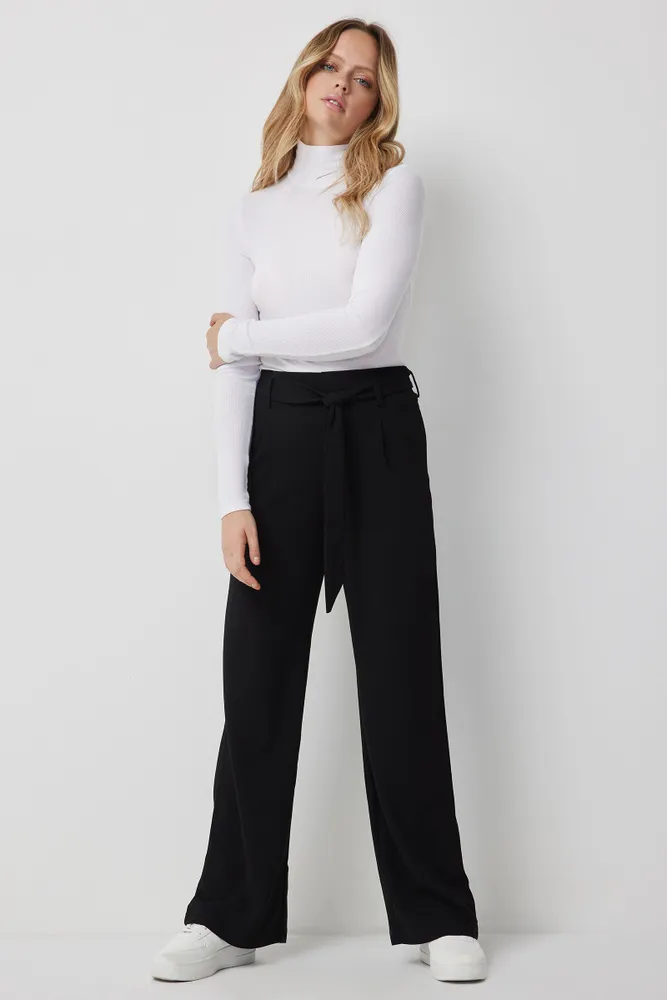Polyester spandex wide hot sale leg pants