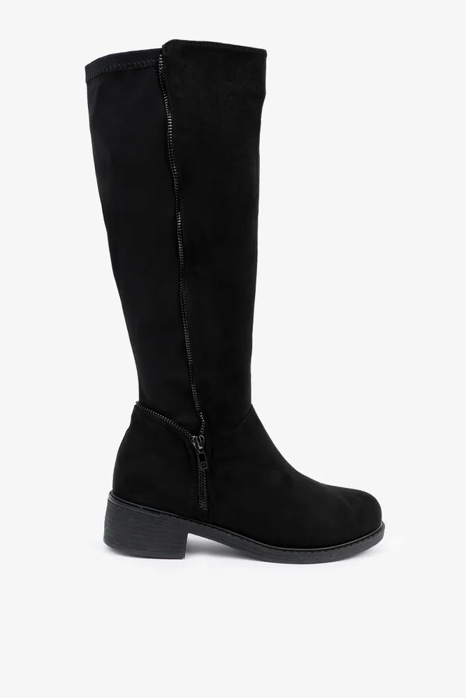 Tall faux suede best sale boots