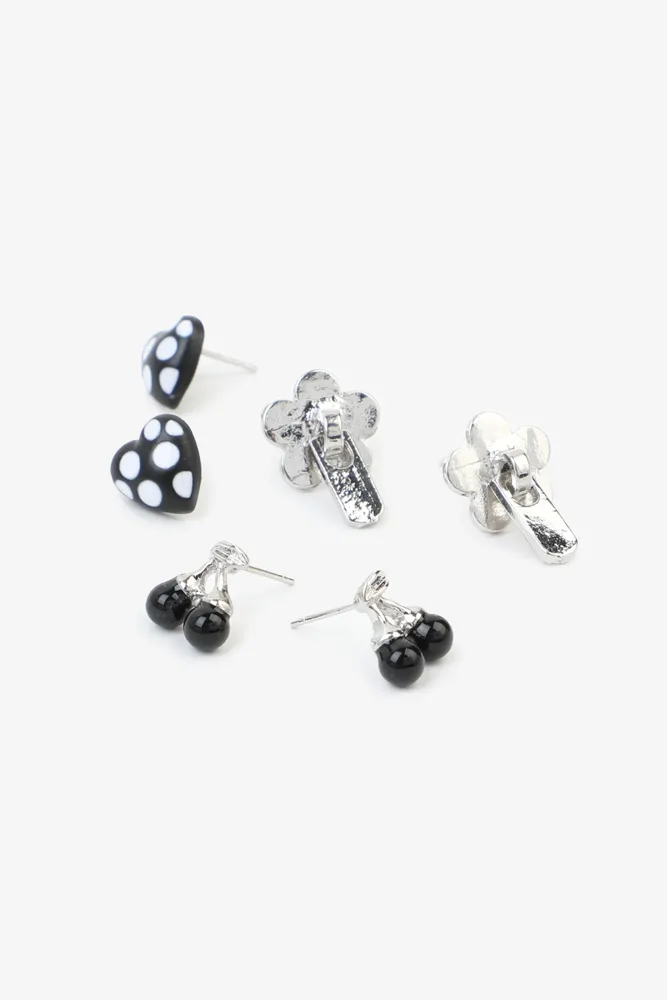 Large black stud earrings new arrivals