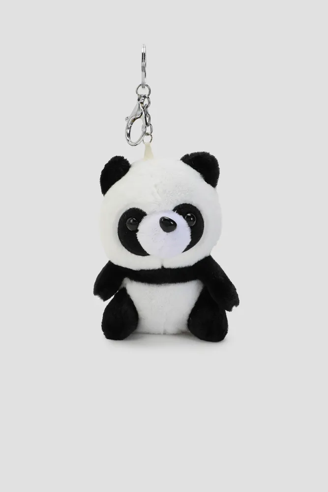 Ardene Plush Panda Keychain in Black Kingsway Mall