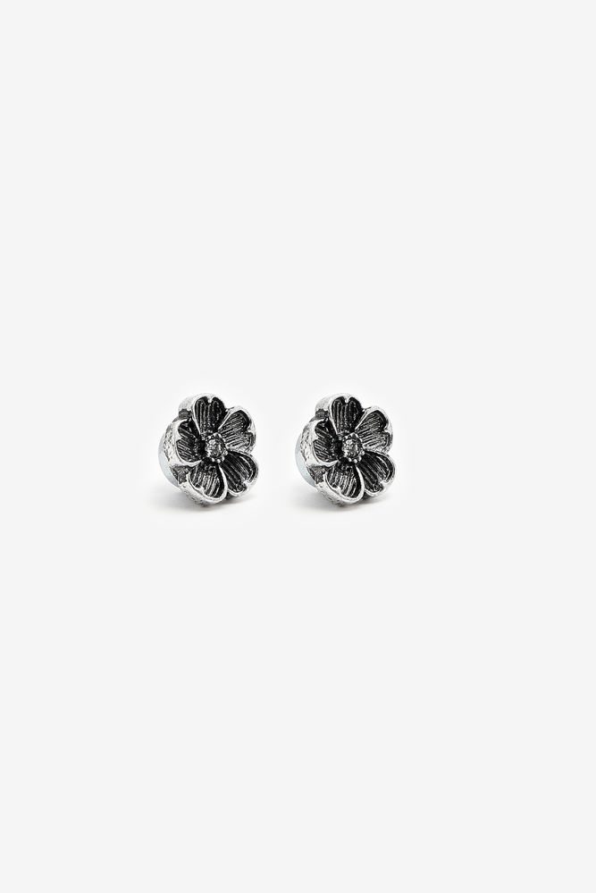 Ardene Flower Magnetic Earrings in Silver Shop Midtown