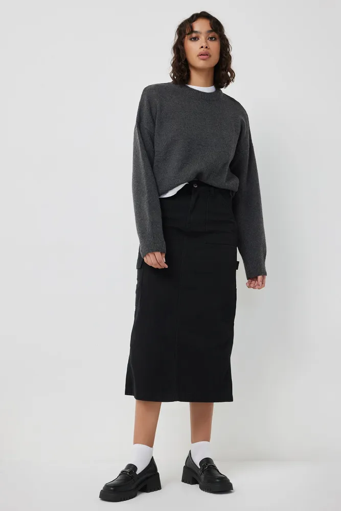 Cotton maxi deals button skirt