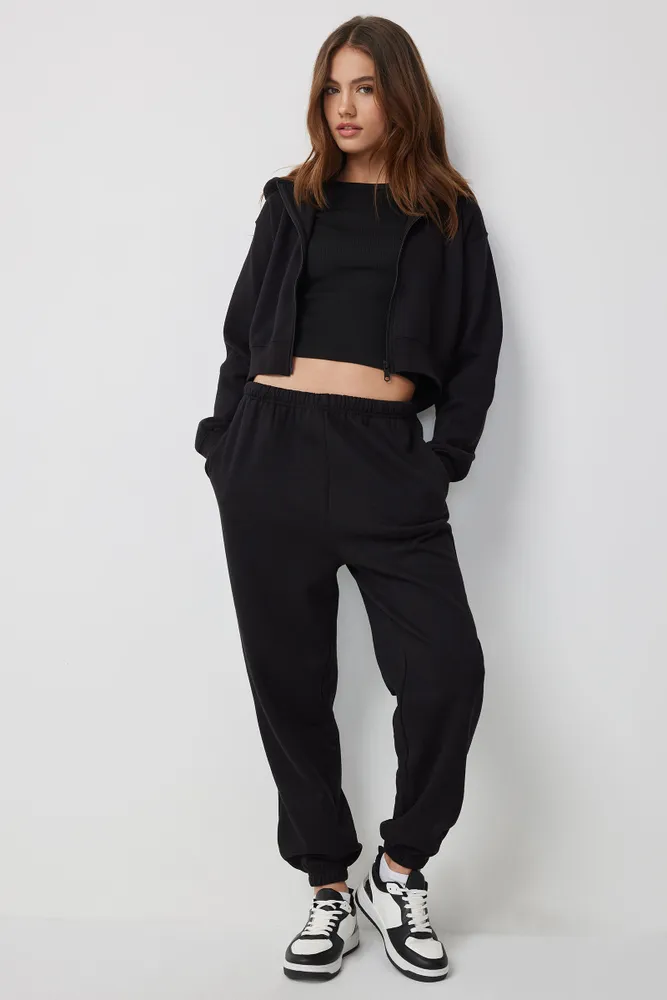 Ardene Solid Baggy Sweatpants in Size Polyester Cotton