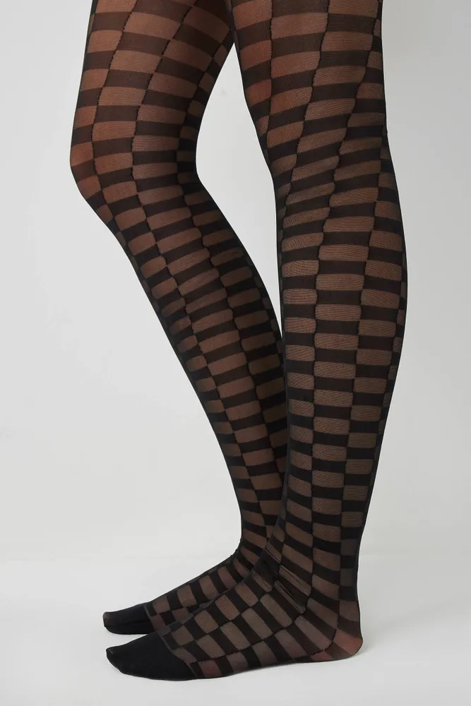 Checkered pantyhose deals
