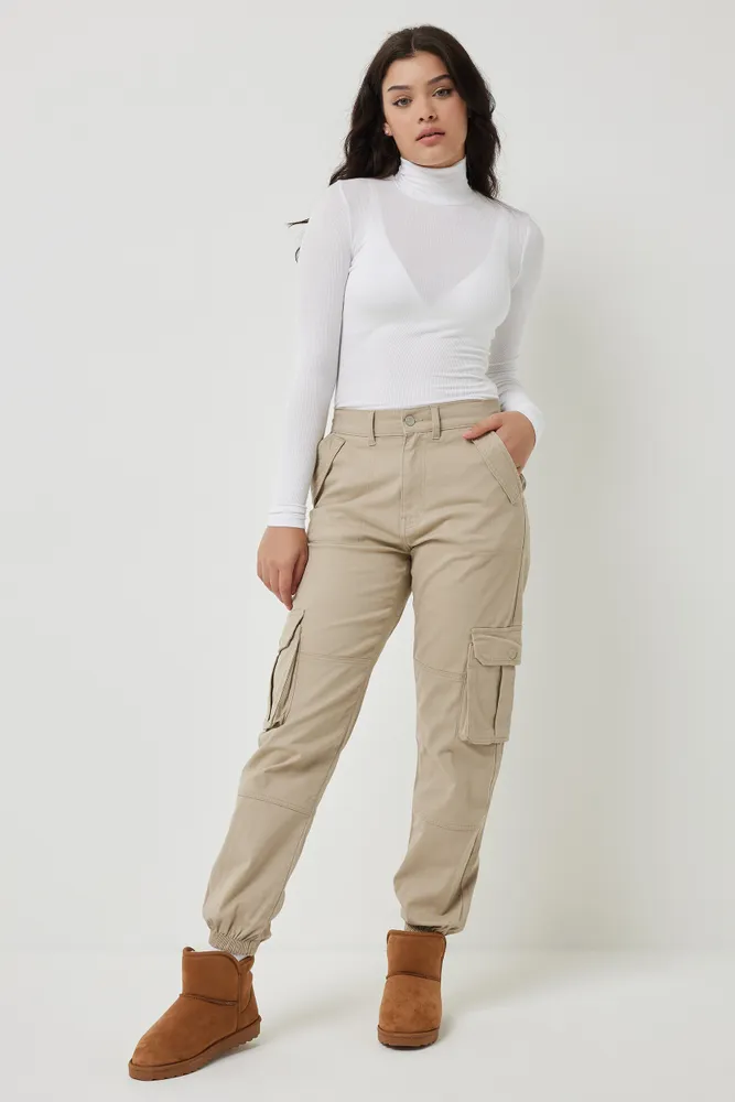Cotton twill cargo online joggers