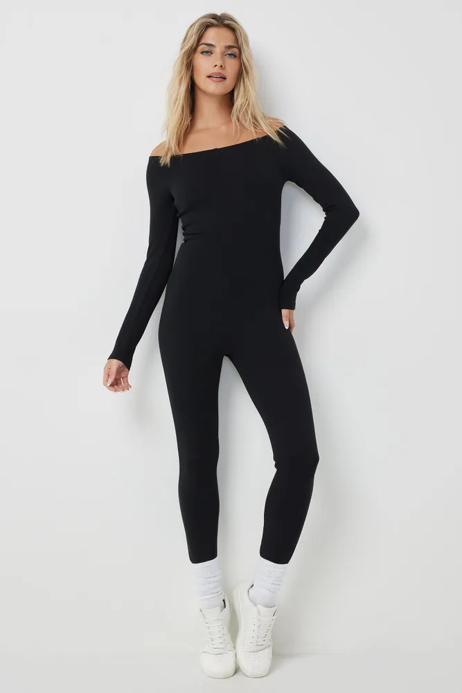 Fitted long sleeve jumpsuit top