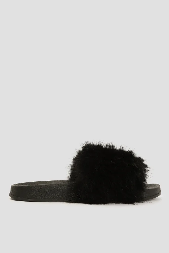 Faux fur slides on sale canada