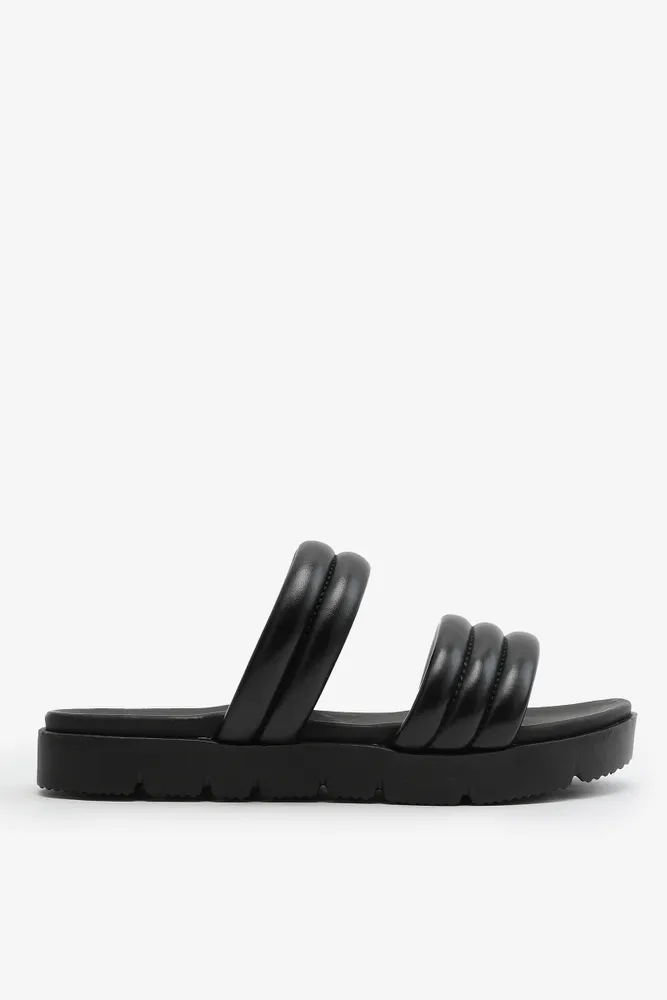 Puffy best sale leather slides