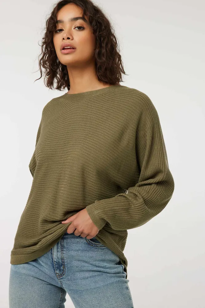 Horizontal ribbed shop sweater