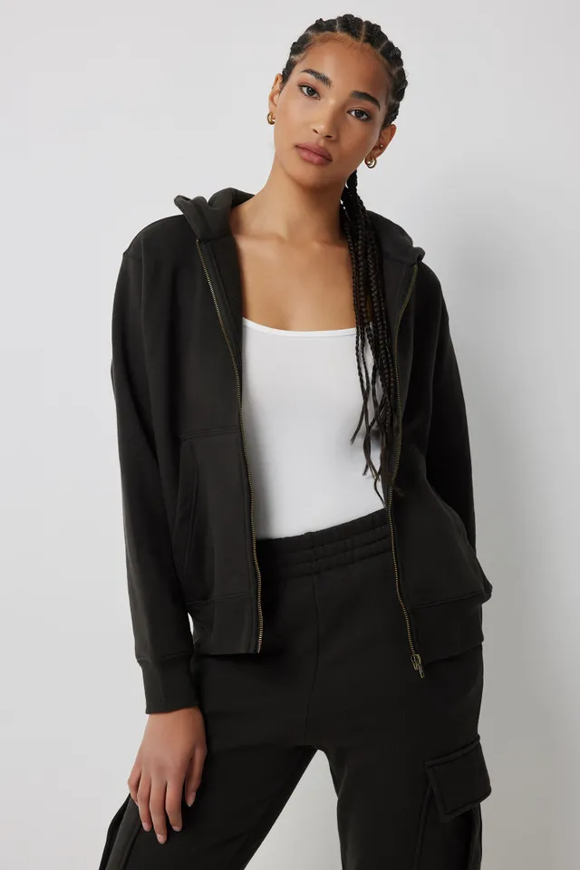 Forever 21 black zip up hoodie shop