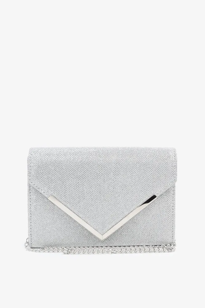Large silver cheap envelope clutch bag