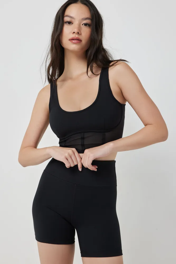 Ardene MOVE Soft Touch Biker Shorts in Black Size Polyester