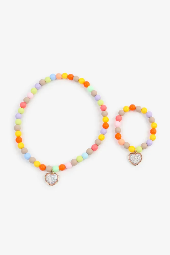 Ardene Heart Jewelry Set For Kids in Orange The Pen Centre