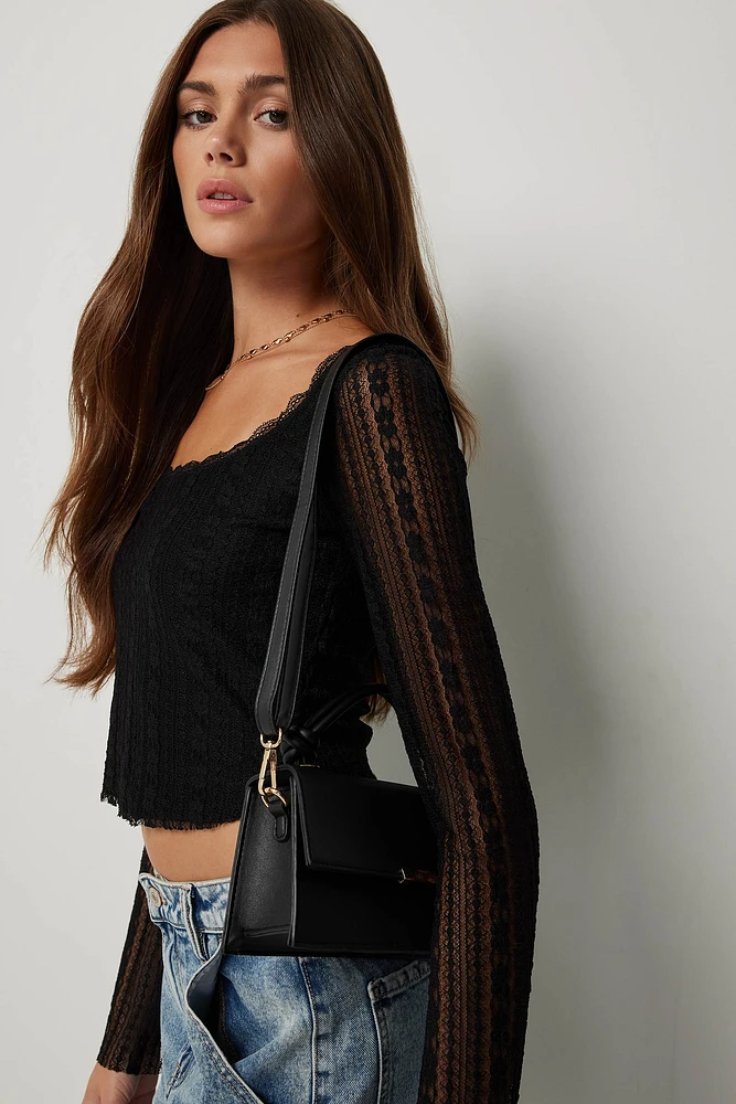 Knotted handle small leather tote bag on sale