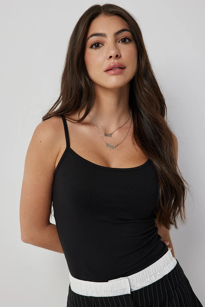 Polyester spaghetti strap tank clearance