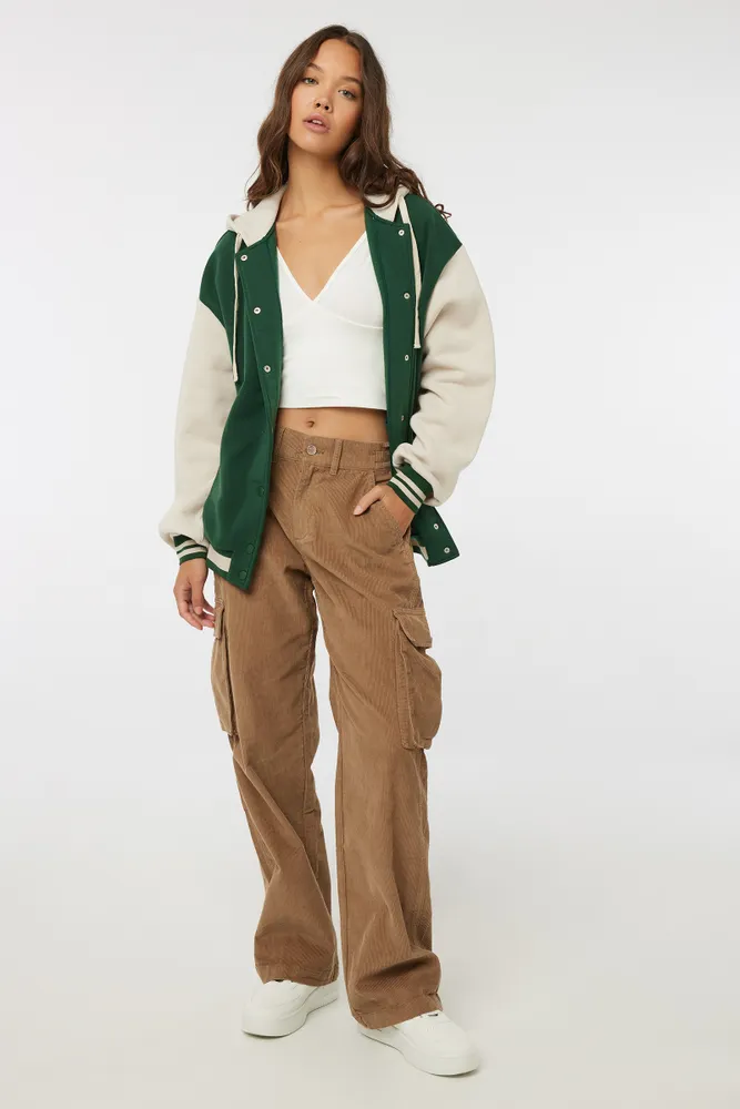 Ardene Corduroy Cargo Pants in Beige Size 100 Cotton Shop