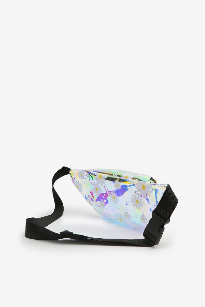Sac banane iridescent marguerites