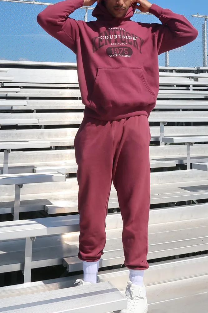 Mens maroon sweatpants on sale