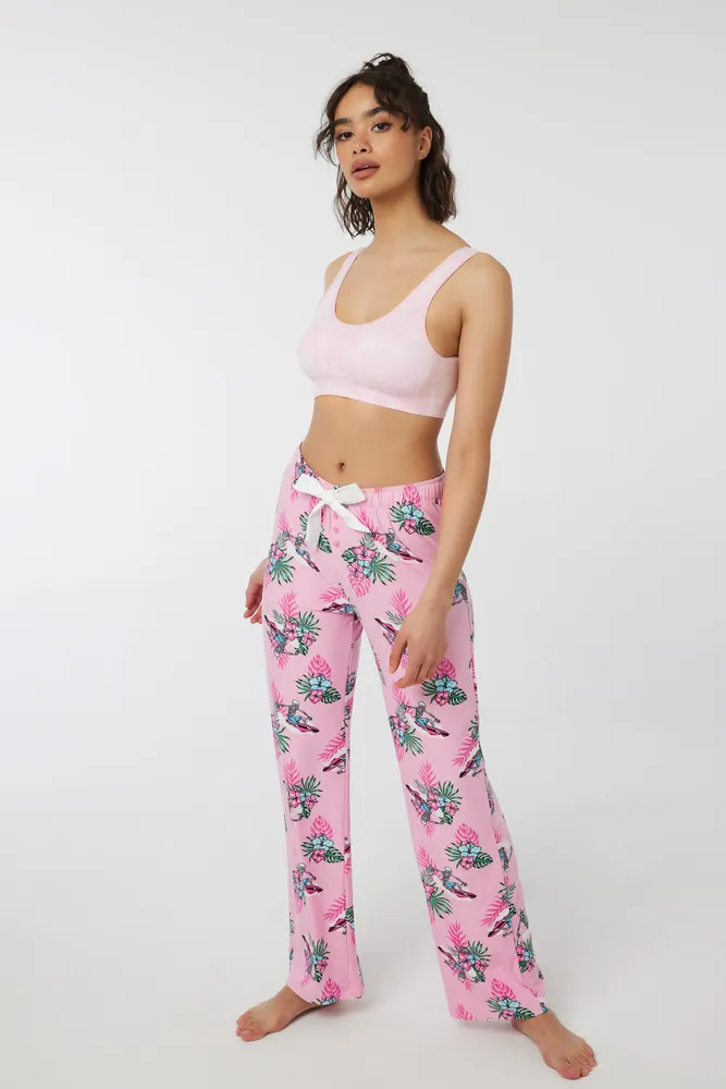 Ardene Super Soft Straight Leg Pj Pants in Light Pink Size Polyester Spandex