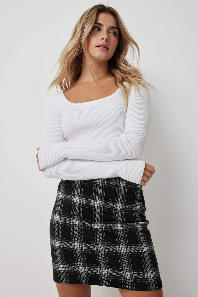 Ardene Straight Mini Skirt Size Polyester Spandex Viscose