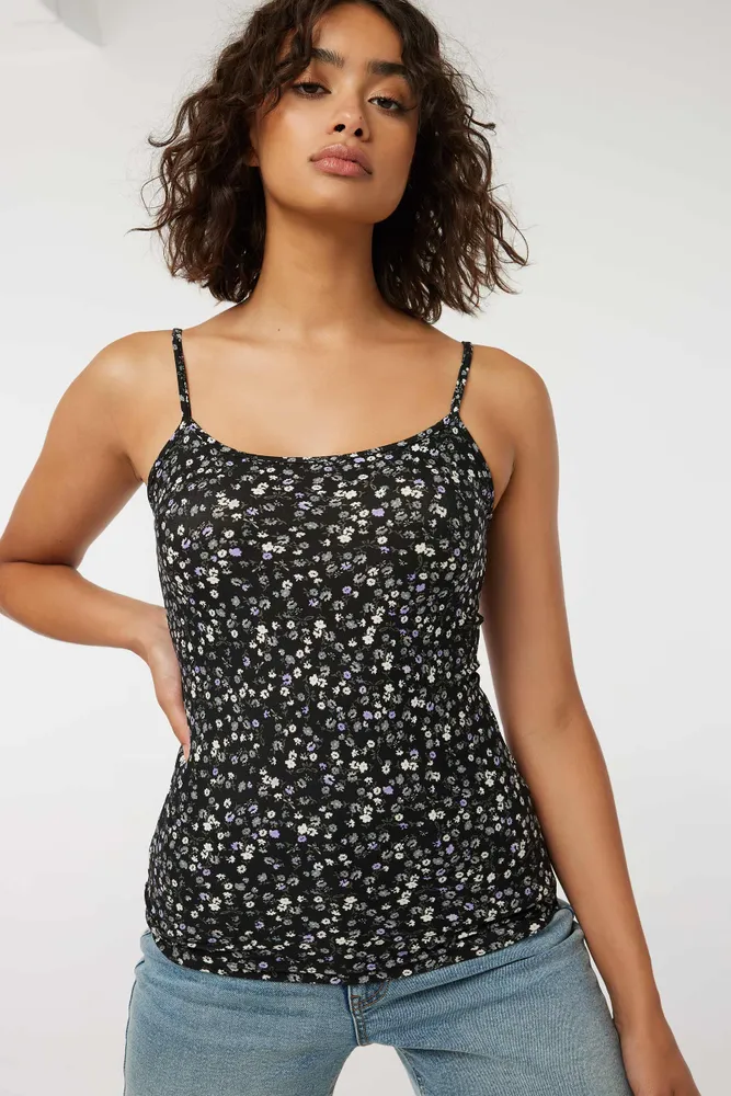 Ardene Basic Long Tank Top with Spaghetti Straps Size Polyester Elastane