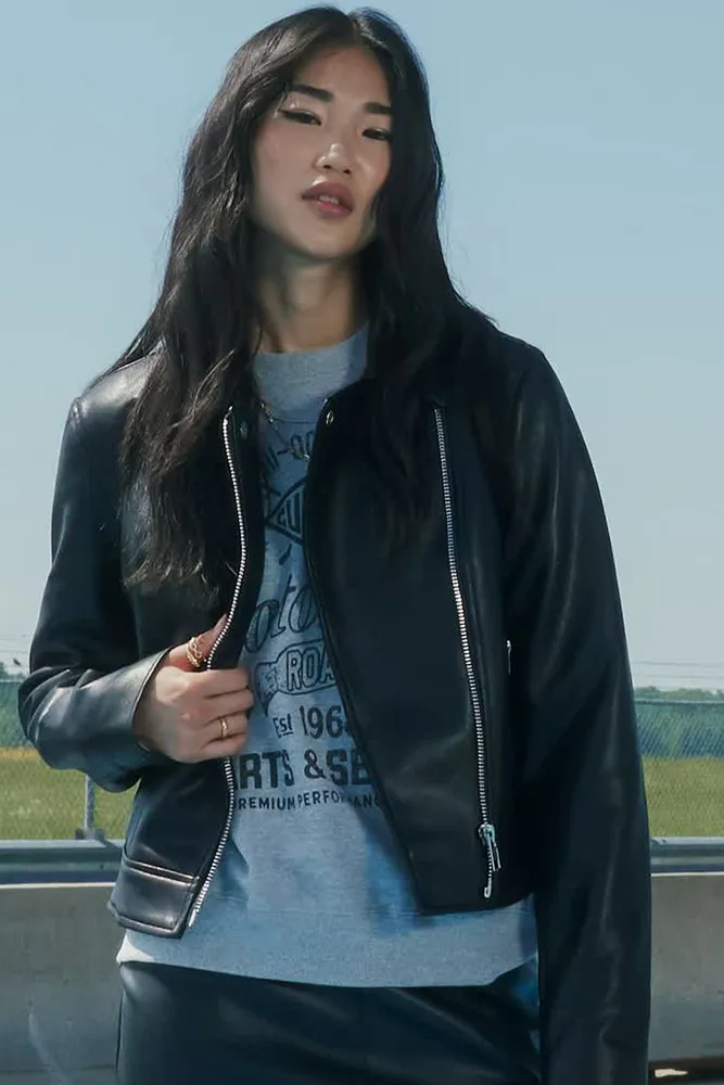 Polyester biker jacket cheap