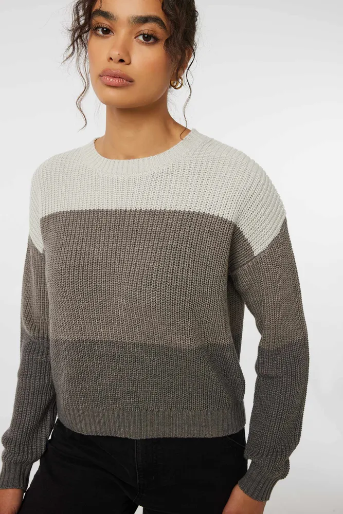 Cropped colorblock sweater top