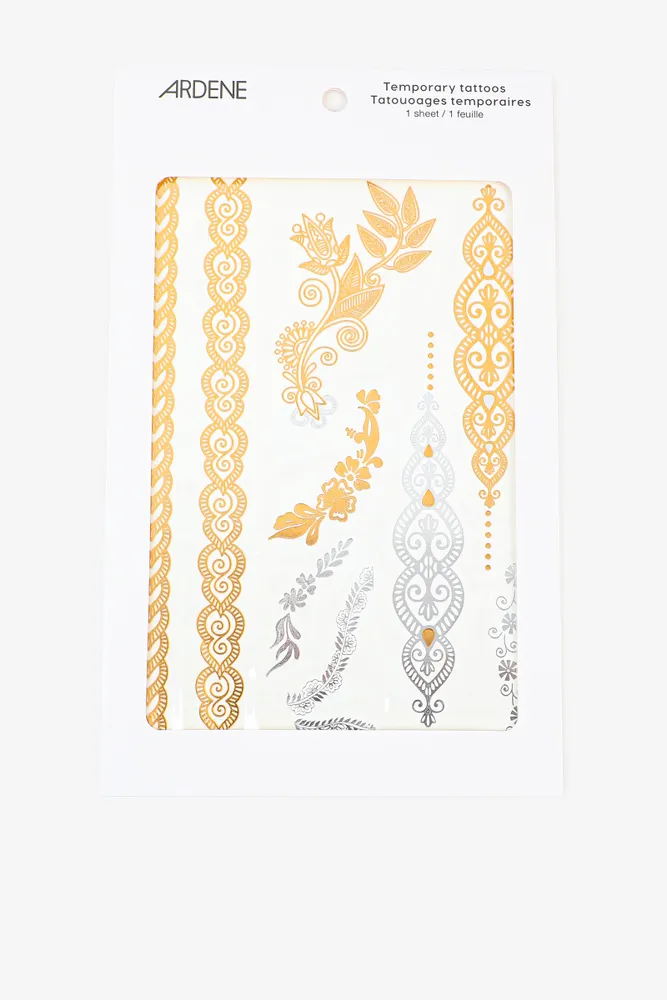 Ardene Assorted Metallic Temporary Tattoos in Gold Scarborough Town