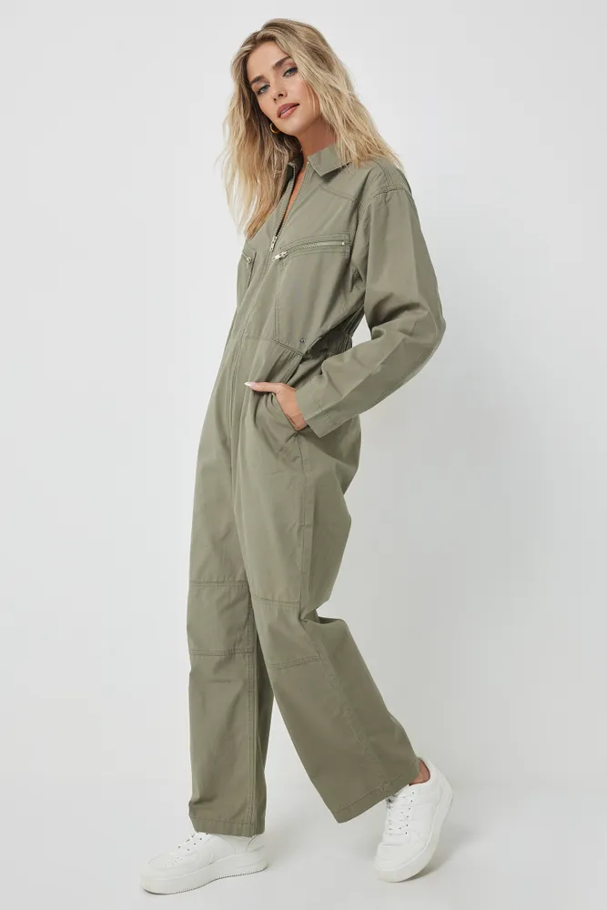 Khaki utility boiler discount jumpsuit