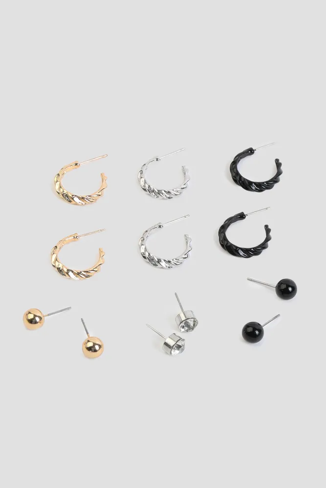 Ardene 6 Pack Stud Hoop Earrings Stainless Steel The Pen Centre