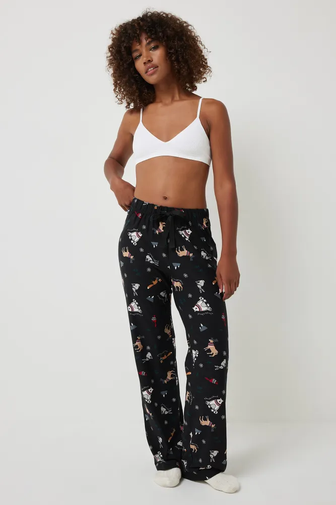 Ardene Super Soft Straight Leg PJ Pants in Size Polyester