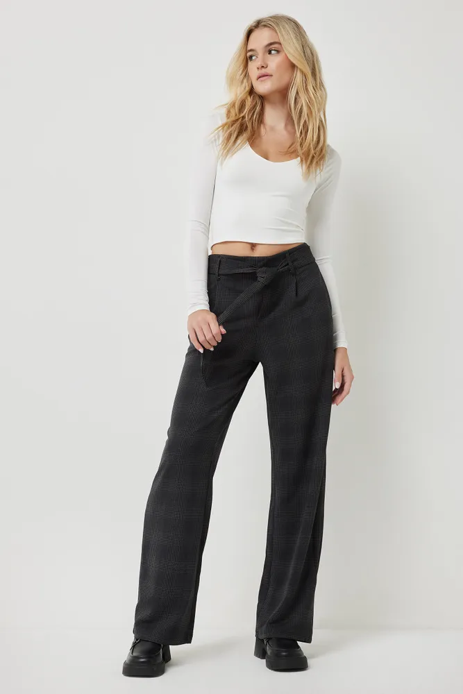 Polyester spandex discount wide leg pants