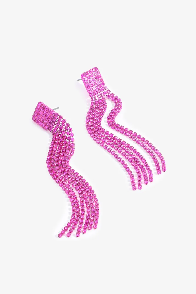 Pink discount rhinestone earrings
