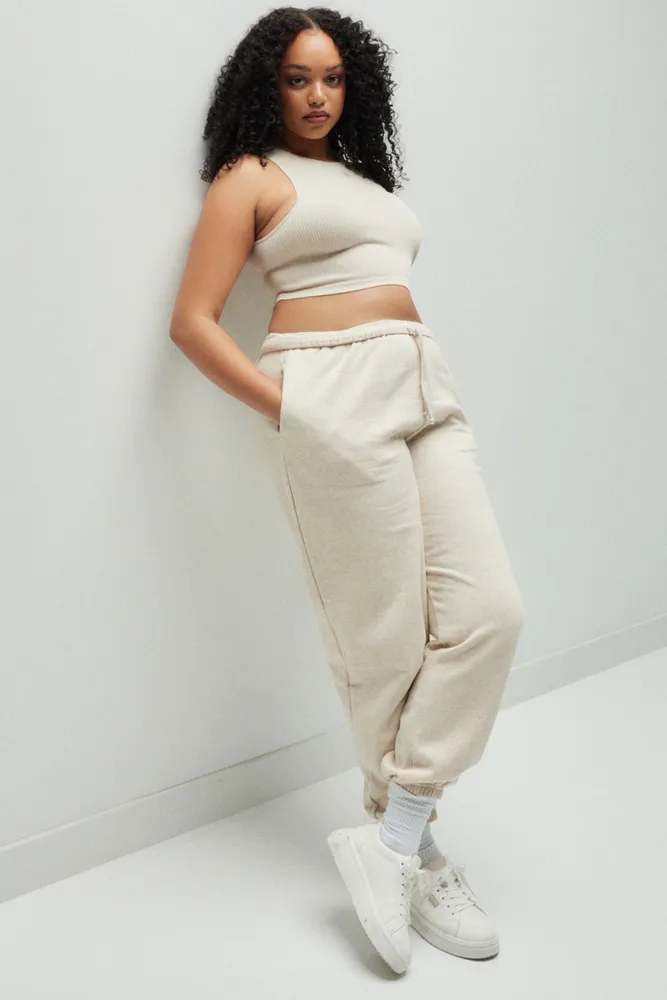Plus size top sweatpants elastic ankles