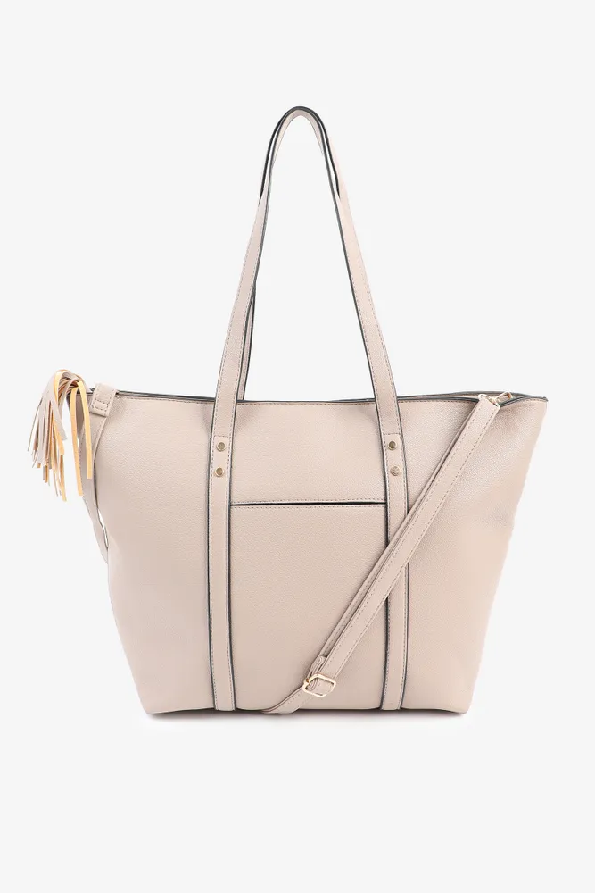 Large faux leather sale tote