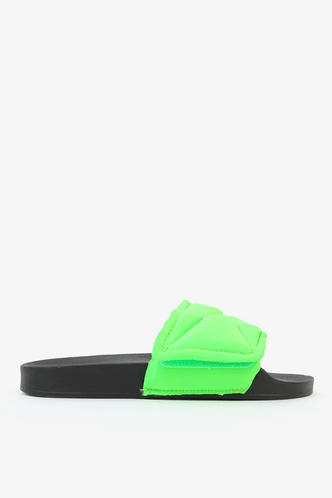 Neon green adidas clearance slides