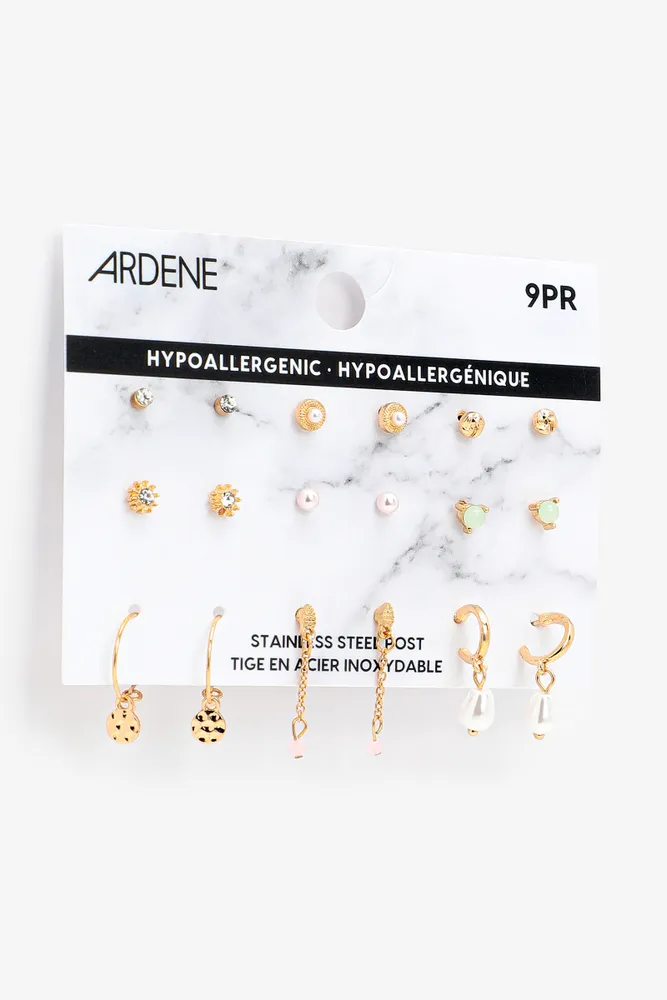 Ardene Pack of Gold Tone Earrings Stainless Steel The Pen Centre