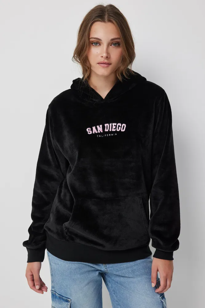Faux top fur hoodies