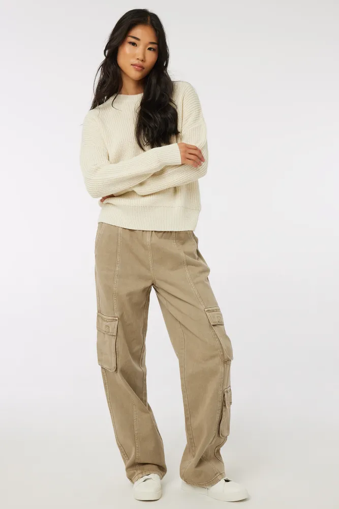 Cargo pants womens beige best sale