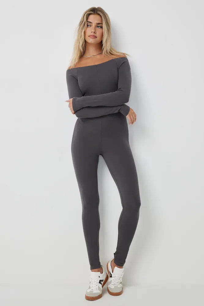 Grey fitted jumpsuit deals