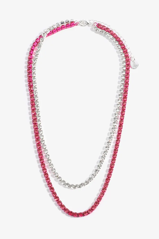Pink rhinestone choker top