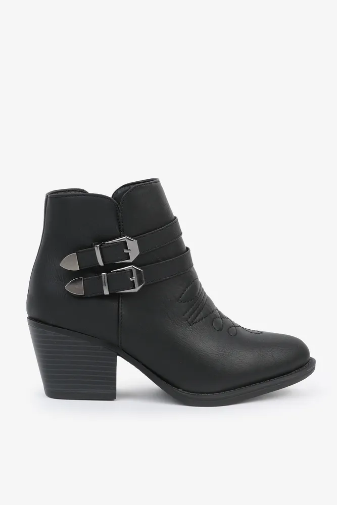 Cowboy ankle boots black clearance