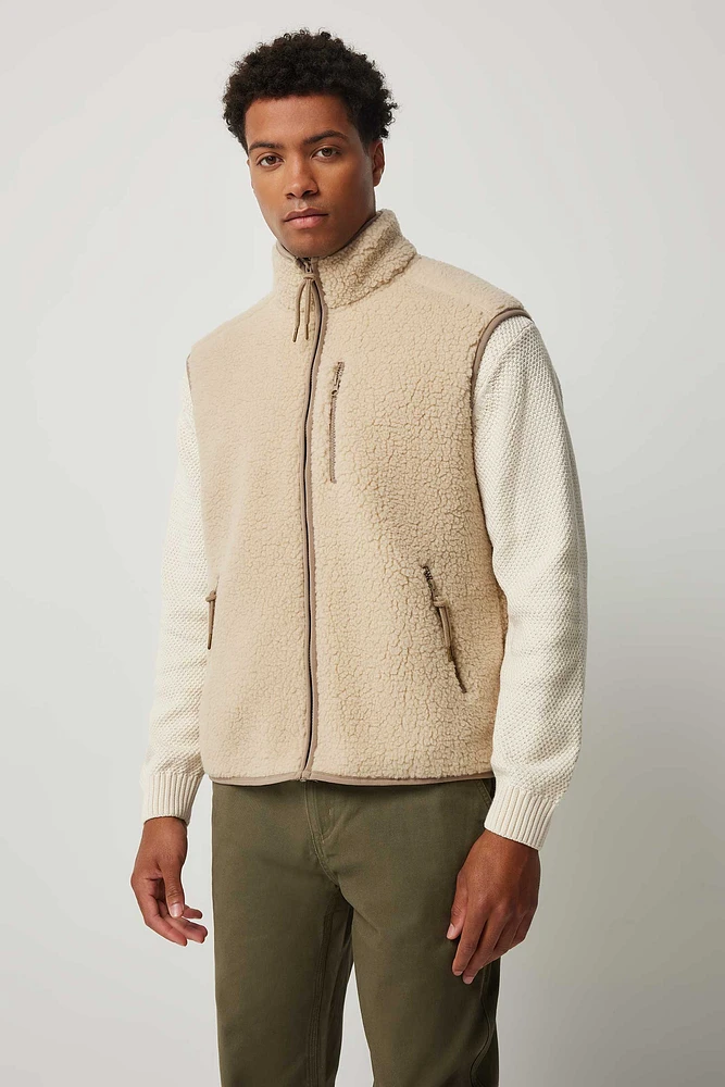 Beige sherpa vest new arrivals