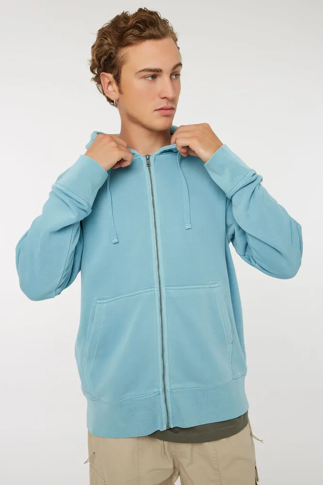 Polyester zip up store hoodie