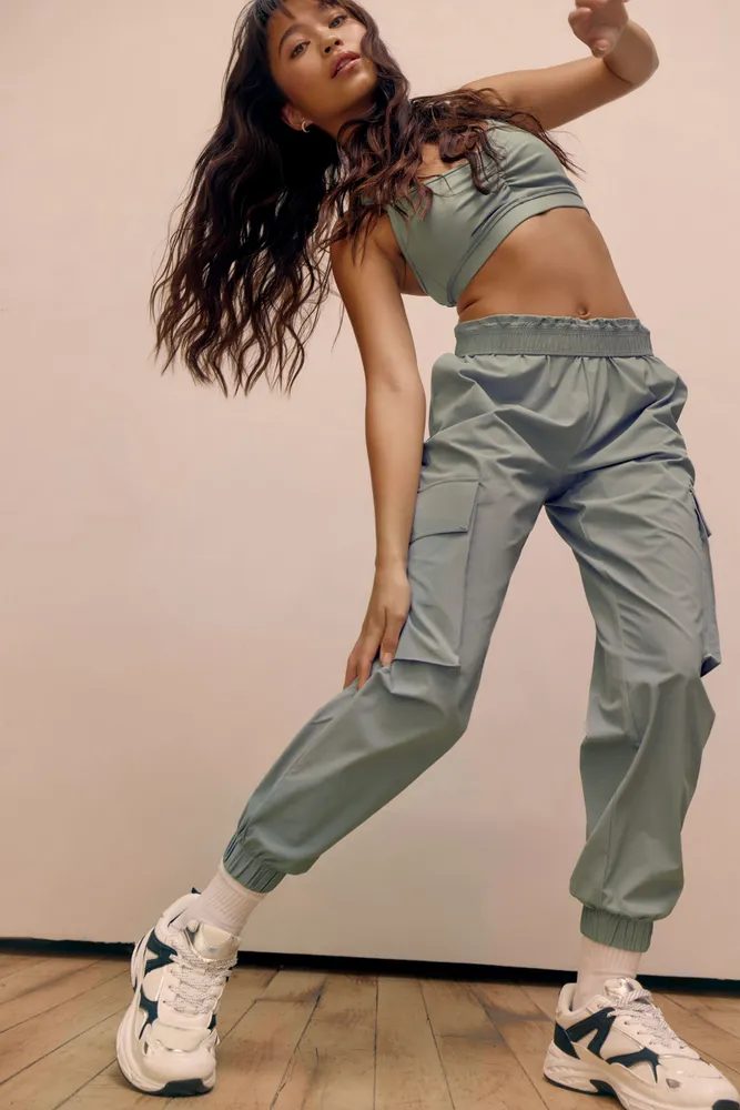Polyester cargo joggers outlet