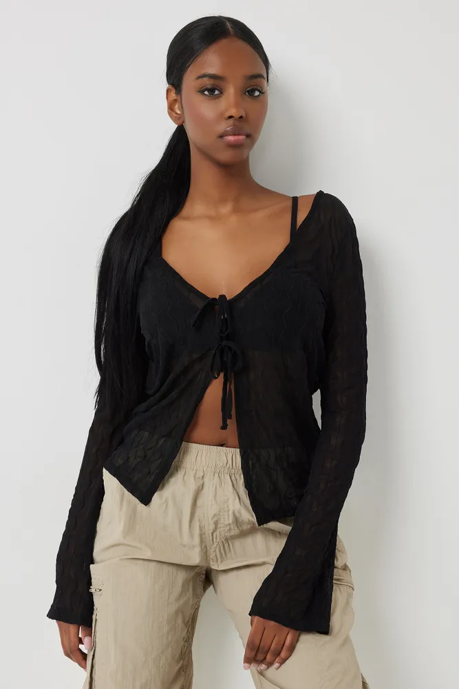 Tie in front sale sweater